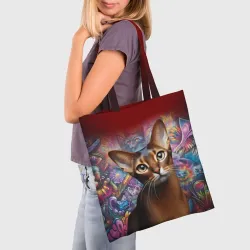 Шоппер 3D Abyssinian cat on a graffiti background - ai art fantasy - фото 2