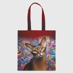 Шоппер 3D Abyssinian cat on a graffiti background - ai art fantasy