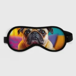 Маска для сна 3D Мопс в радуге уюта