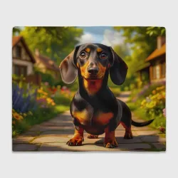 Плед 3D Такса на солнечной дорожке