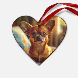 Деревянная игрушка Сердце Солнечное очарование чихуахуа
