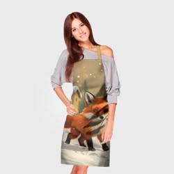 Фартук 3D Лисичка на снежной улице - фото 2
