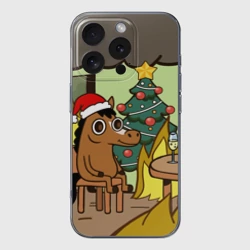 Чехол для iPhone 16 Pro Max силиконовый с защитой камеры Конь среди огня - this is fine