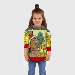 Детская толстовка 3D Конь среди огня - this is fine - фото 2