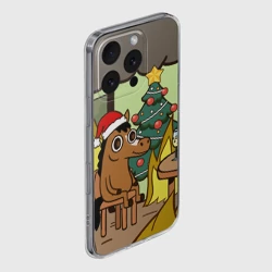 Чехол для iPhone 16 Pro Max силиконовый с защитой камеры Конь среди огня - this is fine - фото 2