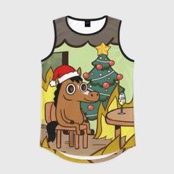 Мужская спортивная майка 3D Конь среди огня - this is fine