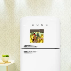 Магнитный плакат 3Х3 Конь среди огня - this is fine - фото 2