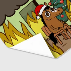 Бумага для упаковки 3D Конь среди огня - this is fine - фото 2