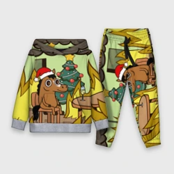 Детский костюм с толстовкой 3D Конь среди огня - this is fine