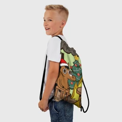 Рюкзак-мешок 3D Конь среди огня - this is fine - фото 2