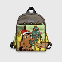 Детский рюкзак 3D Конь среди огня - this is fine