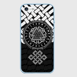 Чехол для iPhone 5/5S матовый Символика валькнут в орнаменте