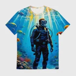 Мужская футболка 3D Глубина чудес