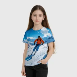 Детская футболка 3D Скорость зимнего склона - фото 2