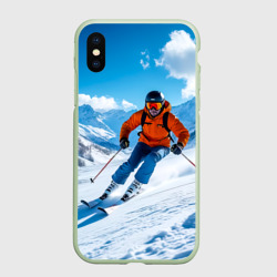 Чехол для iPhone XS Max матовый Скорость зимнего склона