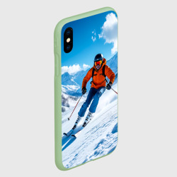 Чехол для iPhone XS Max матовый Скорость зимнего склона - фото 2