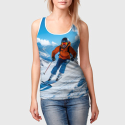 Женская майка 3D Скорость зимнего склона - фото 2