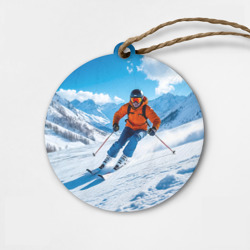 Деревянная игрушка круг Скорость зимнего склона