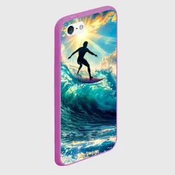 Чехол для iPhone 5/5S матовый Танец с волной - фото 2