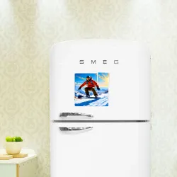 Магнитный плакат 3Х3 Сноубордист на закате - фото 2