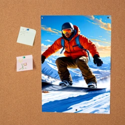 Постер Сноубордист на закате - фото 2