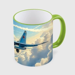 Кружка с полной запечаткой Истребители в небесной лазури