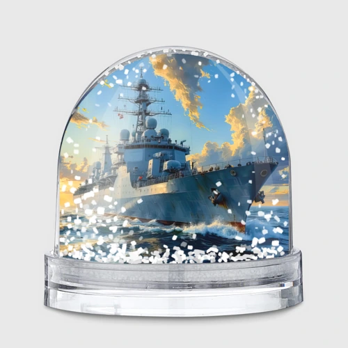 Игрушка Снежный шар Мощь российского флота