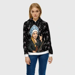 Женская толстовка 3D Снегурочка с гитарой - Рок - фото 2