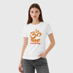 Женская футболка хлопок Namaste yoga - фото 2