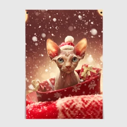 Постер Сфинкс новогодняя  кошка