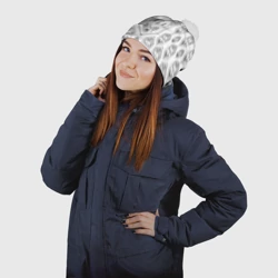 Шапка 3D c помпоном Папа может всё - чёрная сетка - фото 2