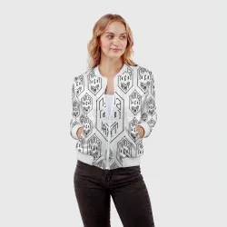 Женский бомбер 3D Папа может всё - чёрная сетка - фото 2