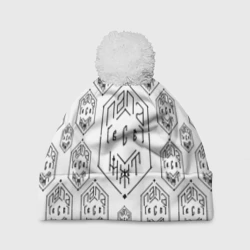 Шапка 3D c помпоном Папа может всё - чёрная сетка