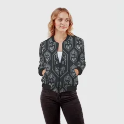 Женский бомбер 3D Папа может всё - белая сетка - фото 2