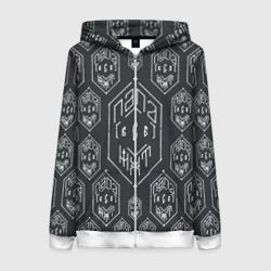 Женская толстовка 3D на молнии Папа может всё - белая сетка