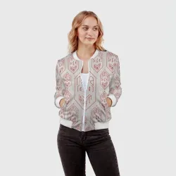 Женский бомбер 3D Папа может всё - красная сетка - фото 2