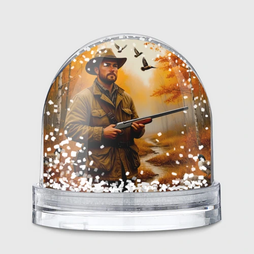 Игрушка Снежный шар Осенняя охота