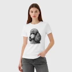 Женская футболка хлопок Портрет пуделя - фото 2