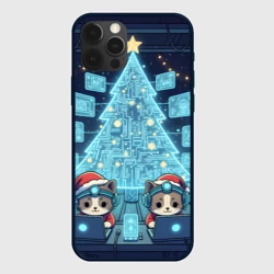 Чехол для iPhone 12 Pro Max Новогодние котики айтишники