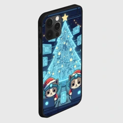 Чехол для iPhone 12 Pro Max Новогодние котики айтишники - фото 2