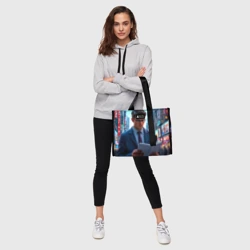 Сумка-шоппер 3D Репортёр в свете неоновых огней - фото 2