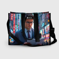 Сумка-шоппер 3D Репортёр в свете неоновых огней