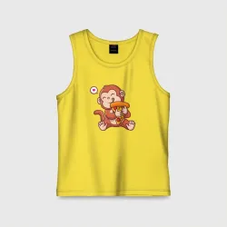 Детская майка хлопок Pizza monkey