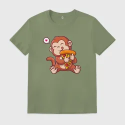 Мужская футболка хлопок Pizza monkey