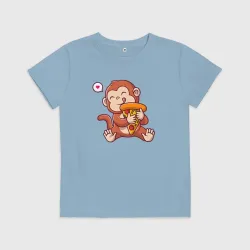 Детская футболка хлопок Pizza monkey