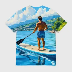 Мужская футболка 3D SUP-приключение у лазурного берега - фото 2