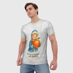 Мужская футболка 3D Мандаринчик - это любовь Снегурочка - фото 2