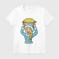 Мужская футболка хлопок Снегурочка с тазиком Оливье