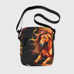 Сумка через плечо 3D Огненный конь в русской хохломе