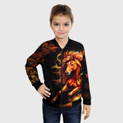 Детский бомбер 3D Огненный конь в русской хохломе - фото 2